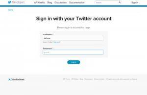 twitter api maken op dev.twitter.com